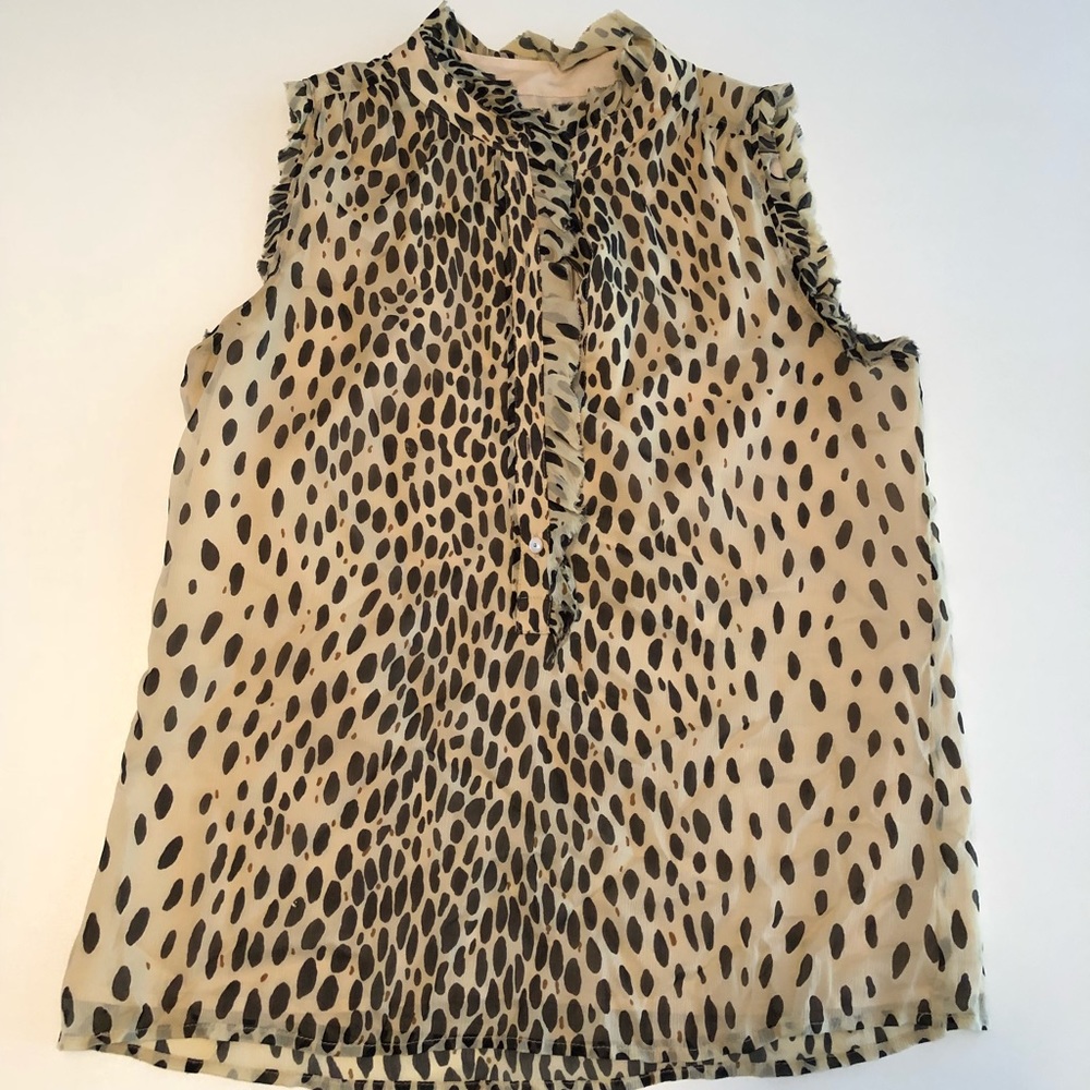 JCrew silk animal print top